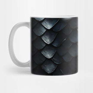 Black Dragonscale Pattern - Dragonskin Texture Mug